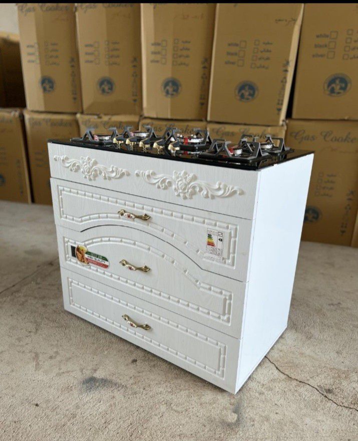 اجاق گاز جنرال طرح ام دی اف روی شیشه سه کشو